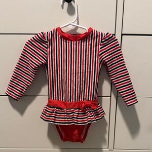 Cat & Jack Red and Blue Striped Bathing Suit